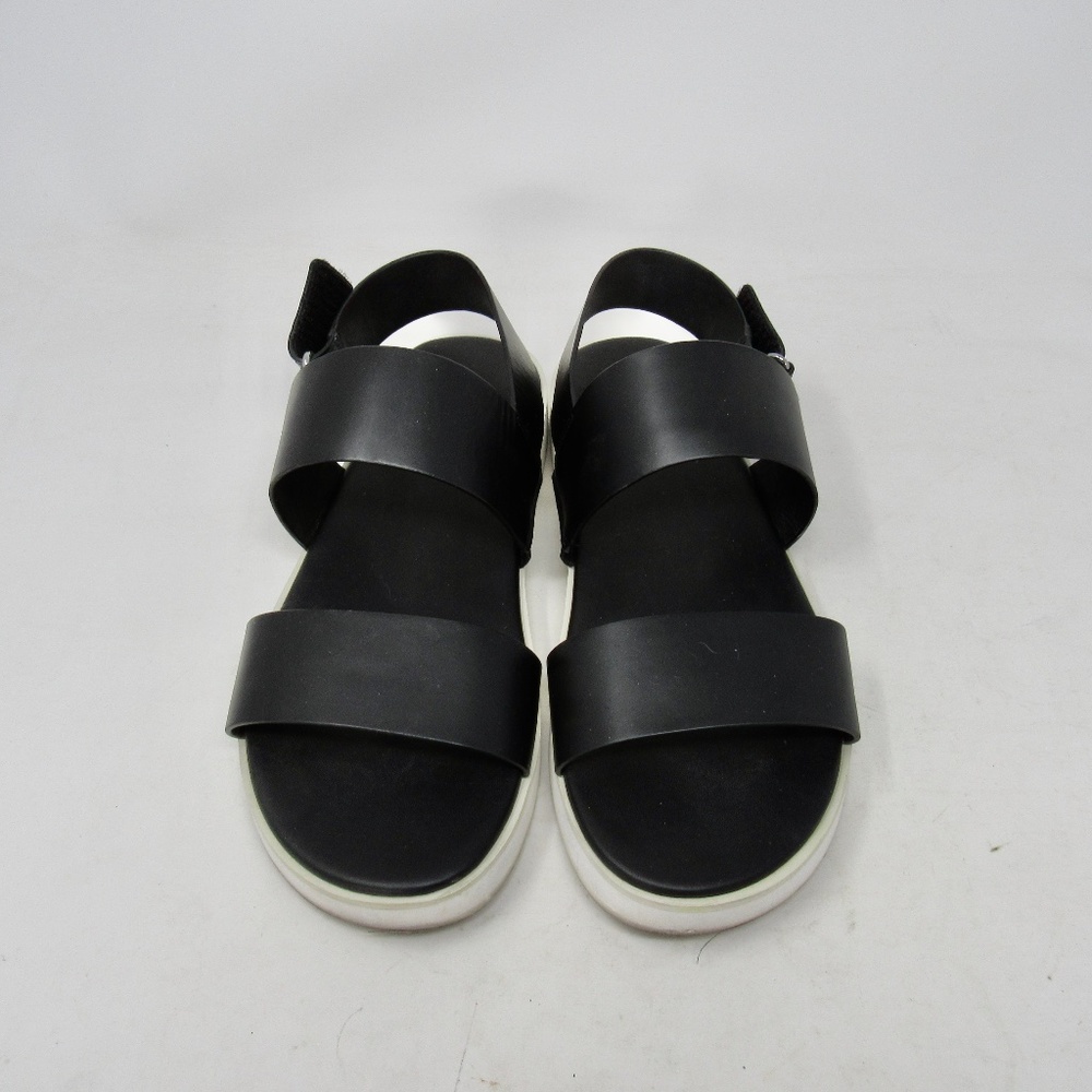 Vince Black Wide Strap Platform Sandals